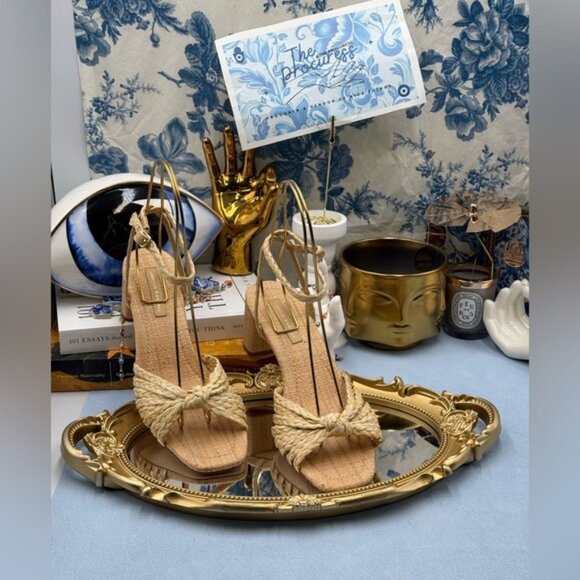 🆕 LOEFFLER RANDALL 🧿 NWOT Riya Braided Mignon Knot Mid-Heel Sandal, Sz 8 - Picture 2 of 16